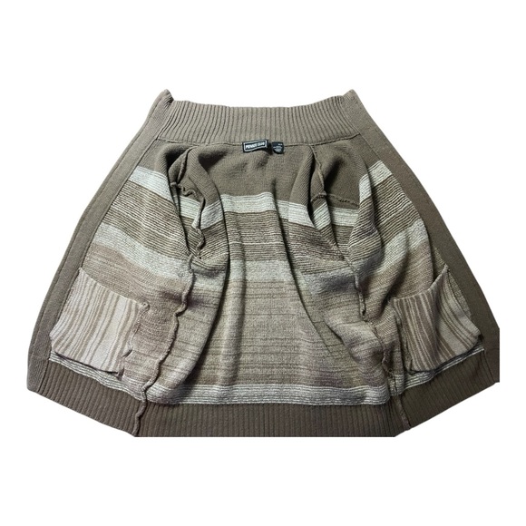 Vintage Men Private Club  Sweater Full Zip Awesome Pattern Brown Size : Medium - Picture 6 of 10